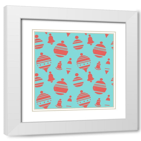 Mid-Century Christmas Collection G White Modern Wood Framed Art Print with Double Matting by Green, Jacob