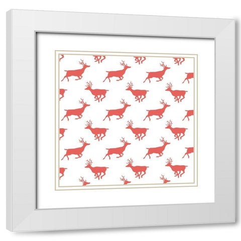 Mid-Century Christmas Collection H White Modern Wood Framed Art Print with Double Matting by Green, Jacob