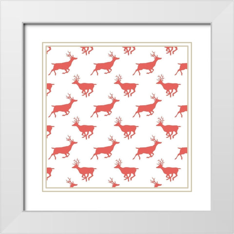 Mid-Century Christmas Collection H White Modern Wood Framed Art Print with Double Matting by Green, Jacob