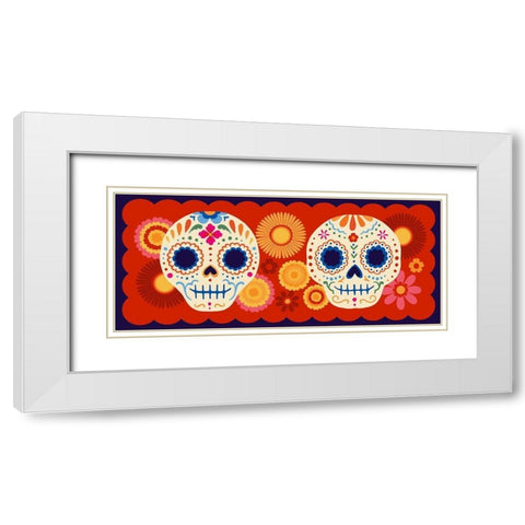 Calaveras Collection D White Modern Wood Framed Art Print with Double Matting by Barnes, Victoria