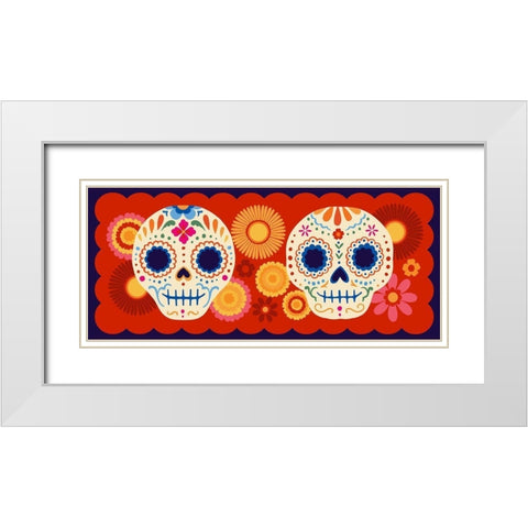 Calaveras Collection D White Modern Wood Framed Art Print with Double Matting by Barnes, Victoria