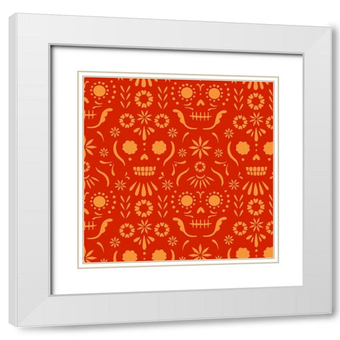 Calaveras Collection F White Modern Wood Framed Art Print with Double Matting by Barnes, Victoria