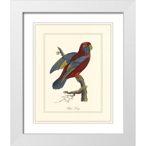 Raja Lory White Modern Wood Framed Art Print with Double Matting by Edwards, George