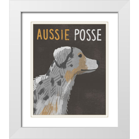Aussie Posse White Modern Wood Framed Art Print with Double Matting by Inner Circle
