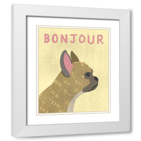 Bonjour White Modern Wood Framed Art Print with Double Matting by Inner Circle