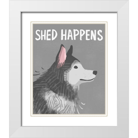 Shed Happens White Modern Wood Framed Art Print with Double Matting by Inner Circle