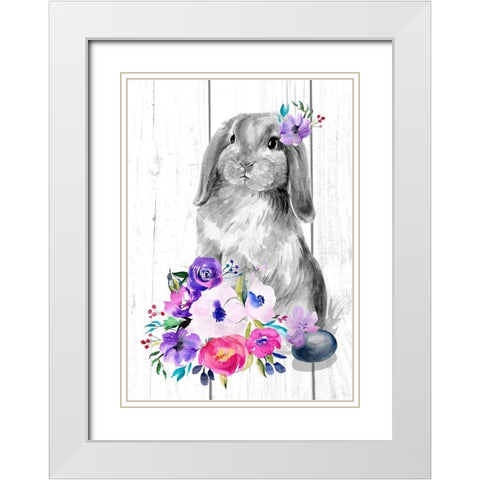 Bright Easter Bouquet Collection B White Modern Wood Framed Art Print with Double Matting by Parker, Jennifer Paxton