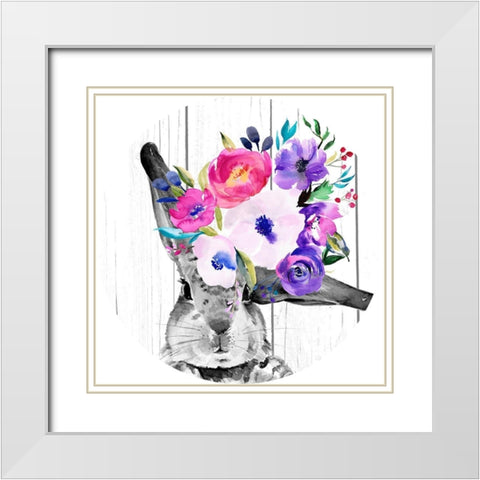 Bright Easter Bouquet Collection C White Modern Wood Framed Art Print with Double Matting by Parker, Jennifer Paxton