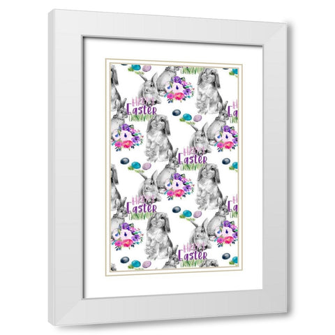 Bright Easter Bouquet Collection E White Modern Wood Framed Art Print with Double Matting by Parker, Jennifer Paxton