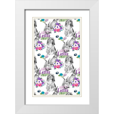 Bright Easter Bouquet Collection E White Modern Wood Framed Art Print with Double Matting by Parker, Jennifer Paxton