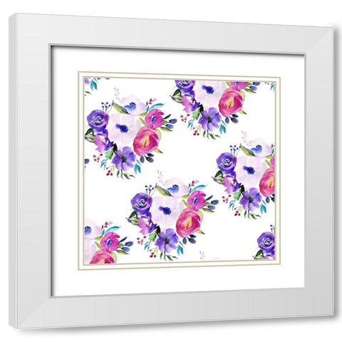 Bright Easter Bouquet Collection F White Modern Wood Framed Art Print with Double Matting by Parker, Jennifer Paxton