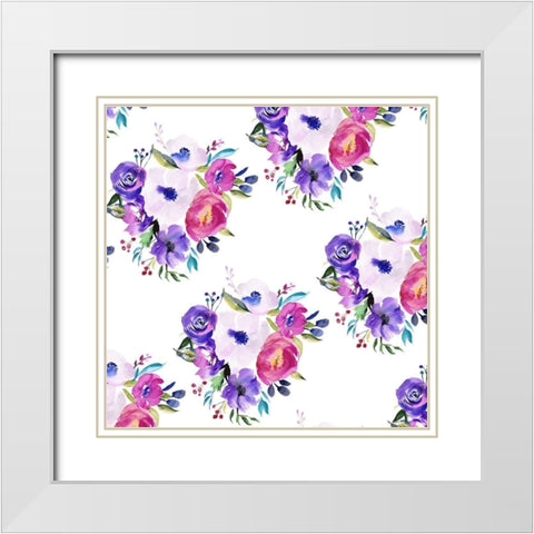 Bright Easter Bouquet Collection F White Modern Wood Framed Art Print with Double Matting by Parker, Jennifer Paxton