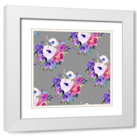 Bright Easter Bouquet Collection G White Modern Wood Framed Art Print with Double Matting by Parker, Jennifer Paxton