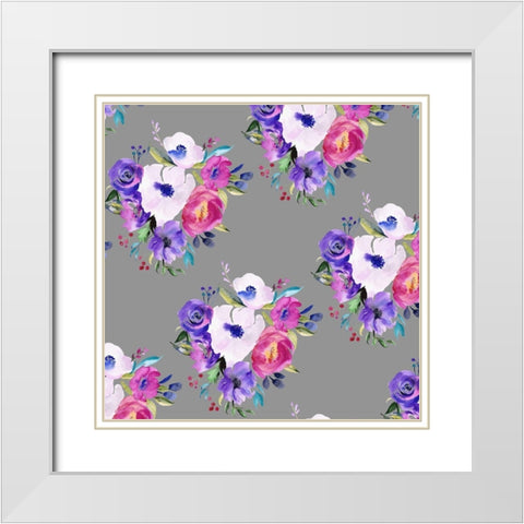 Bright Easter Bouquet Collection G White Modern Wood Framed Art Print with Double Matting by Parker, Jennifer Paxton