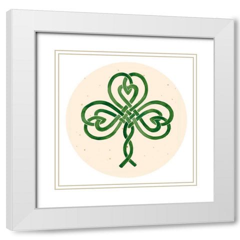 Gilded Shamrock Collection C White Modern Wood Framed Art Print with Double Matting by Borges, Victoria