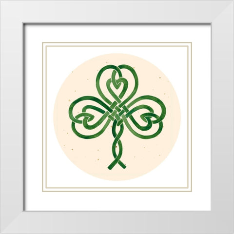Gilded Shamrock Collection C White Modern Wood Framed Art Print with Double Matting by Borges, Victoria