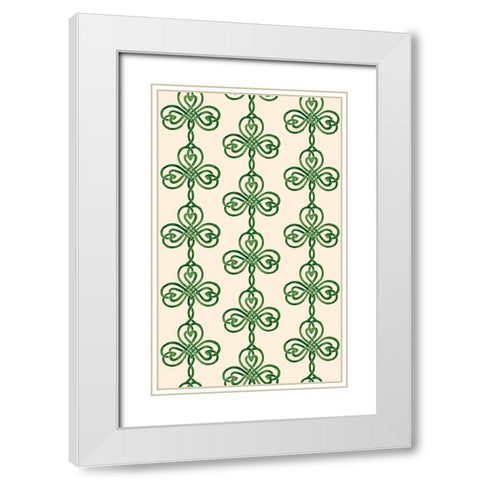 Gilded Shamrock Collection E White Modern Wood Framed Art Print with Double Matting by Borges, Victoria