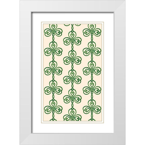 Gilded Shamrock Collection E White Modern Wood Framed Art Print with Double Matting by Borges, Victoria