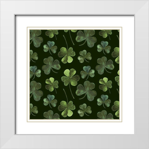 Gilded Shamrock Collection I White Modern Wood Framed Art Print with Double Matting by Borges, Victoria