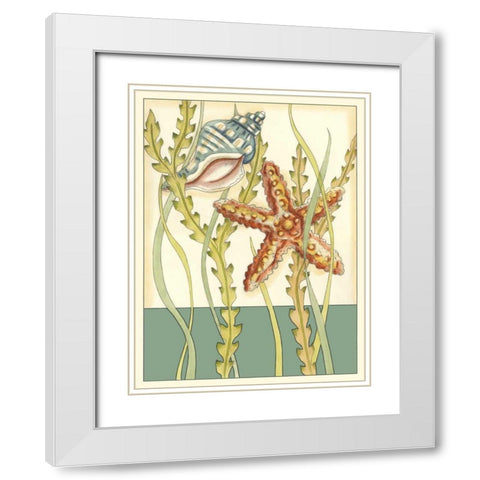 Shell Season I White Modern Wood Framed Art Print with Double Matting by Zarris, Chariklia