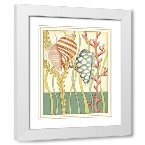 Shell Season II White Modern Wood Framed Art Print with Double Matting by Zarris, Chariklia