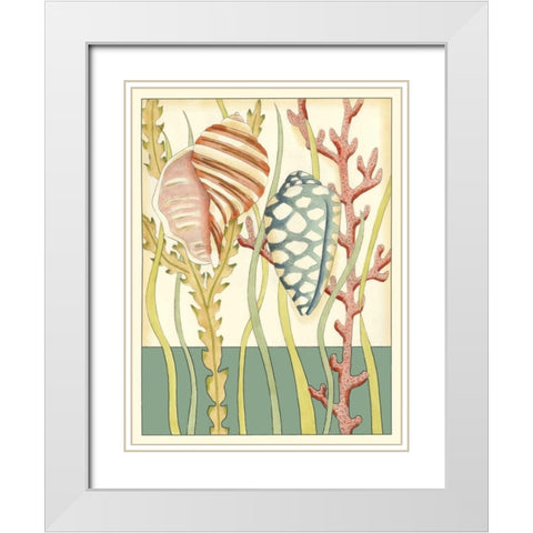 Shell Season II White Modern Wood Framed Art Print with Double Matting by Zarris, Chariklia