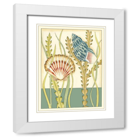 Shell Season IV White Modern Wood Framed Art Print with Double Matting by Zarris, Chariklia