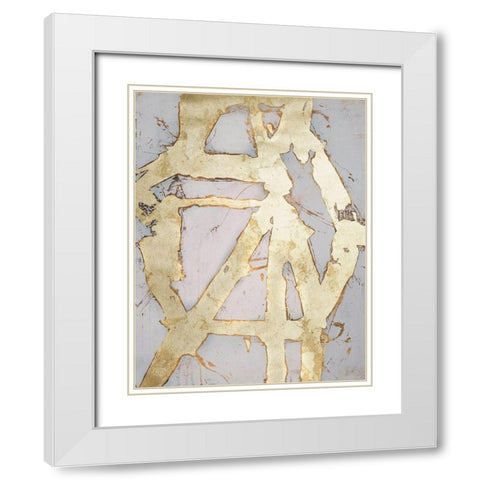 Printed Ace of Spades in Gold I White Modern Wood Framed Art Print with Double Matting by Ashley, Erin