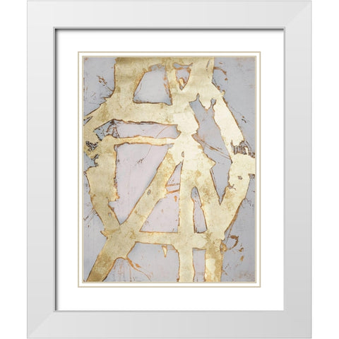 Printed Ace of Spades in Gold I White Modern Wood Framed Art Print with Double Matting by Ashley, Erin
