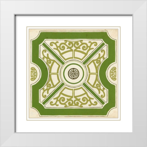 Garden Motif I White Modern Wood Framed Art Print with Double Matting by Vess, June Erica