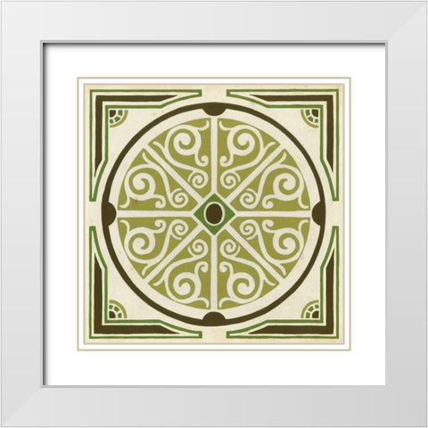 Garden Motif II White Modern Wood Framed Art Print with Double Matting by Vess, June Erica