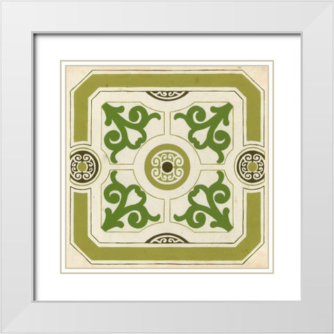 Garden Motif III White Modern Wood Framed Art Print with Double Matting by Vess, June Erica