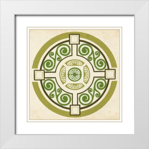 Garden Motif IV White Modern Wood Framed Art Print with Double Matting by Vess, June Erica