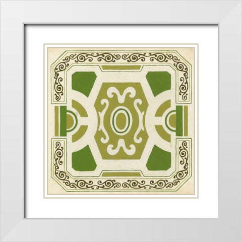 Garden Motif V White Modern Wood Framed Art Print with Double Matting by Vess, June Erica