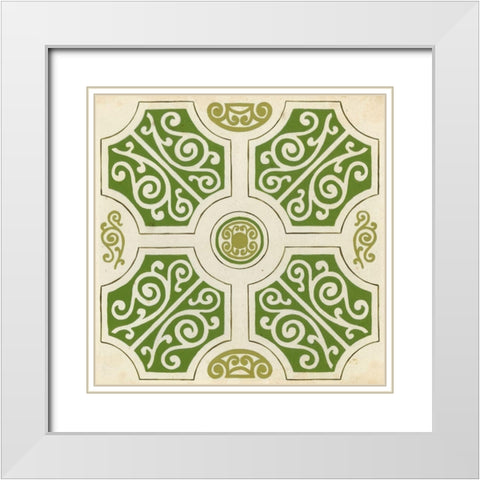 Garden Motif VII White Modern Wood Framed Art Print with Double Matting by Vess, June Erica