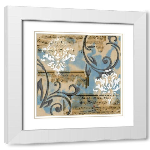 Notes and Scrolls I White Modern Wood Framed Art Print with Double Matting by Goldberger, Jennifer