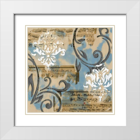 Notes and Scrolls I White Modern Wood Framed Art Print with Double Matting by Goldberger, Jennifer