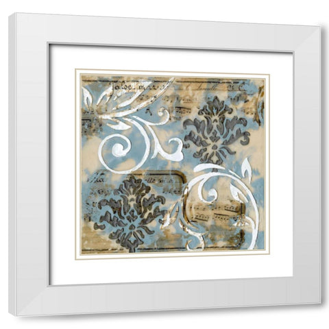 Notes and Scrolls II White Modern Wood Framed Art Print with Double Matting by Goldberger, Jennifer