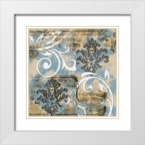 Notes and Scrolls II White Modern Wood Framed Art Print with Double Matting by Goldberger, Jennifer