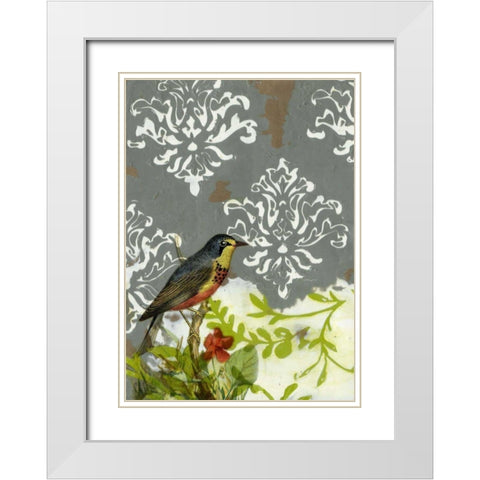 Victorian Whimsy I White Modern Wood Framed Art Print with Double Matting by Goldberger, Jennifer