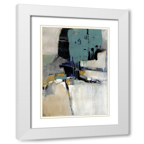 Fluidity I White Modern Wood Framed Art Print with Double Matting by OToole, Tim