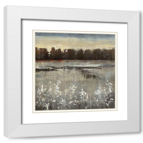 Distant Grove II White Modern Wood Framed Art Print with Double Matting by OToole, Tim