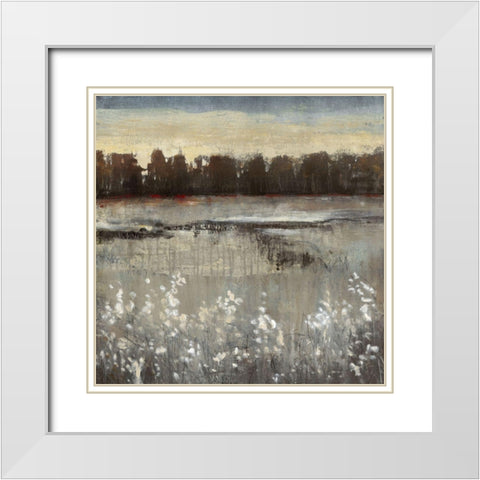 Distant Grove II White Modern Wood Framed Art Print with Double Matting by OToole, Tim