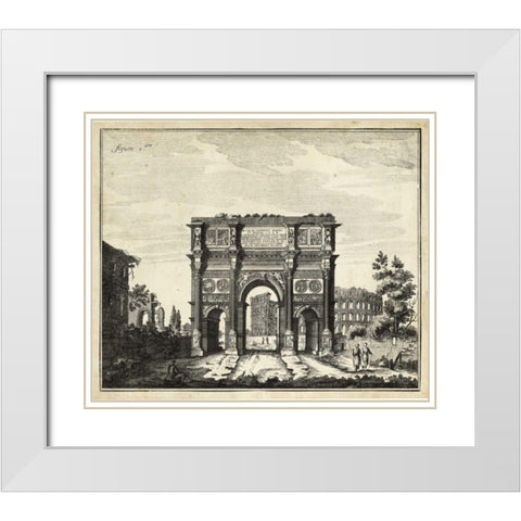 Constantines Arch White Modern Wood Framed Art Print with Double Matting by Unknown