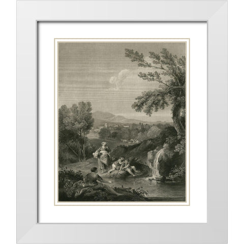 The Spring Head White Modern Wood Framed Art Print with Double Matting by Zuccherelli, F.