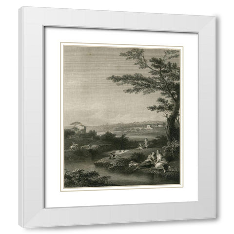 The Waterfall White Modern Wood Framed Art Print with Double Matting by Zuccherelli, F.