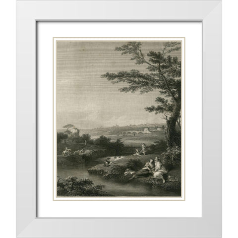 The Waterfall White Modern Wood Framed Art Print with Double Matting by Zuccherelli, F.