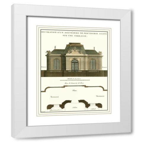 Belvedere Palace I White Modern Wood Framed Art Print with Double Matting by Unknown