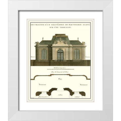 Belvedere Palace I White Modern Wood Framed Art Print with Double Matting by Unknown