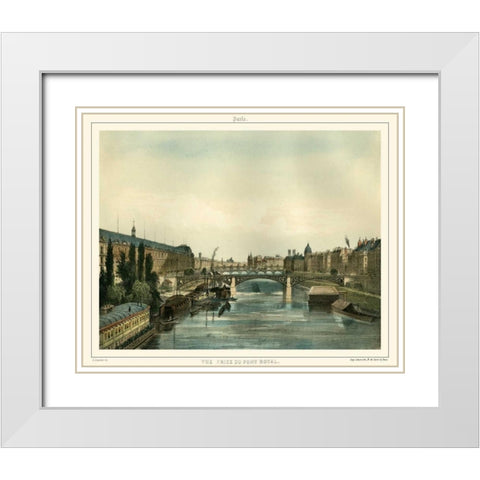 Vue Du Pont Royal White Modern Wood Framed Art Print with Double Matting by Unknown
